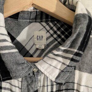 Gap Black / White Plaid Cotton shirt large